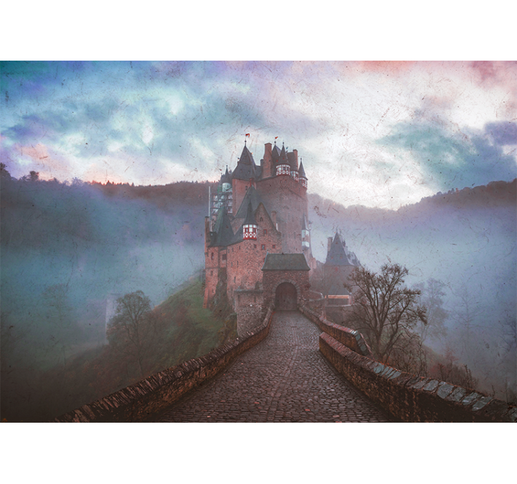 Dark Forest Castle Forest Wall Mural - TenStickers