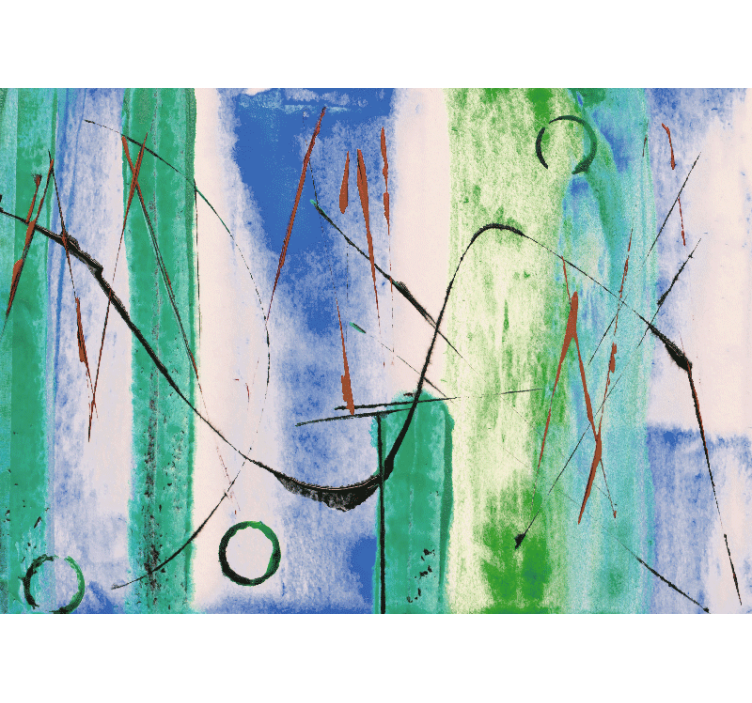 Abstract wall mural with flowing line designs - TenStickers