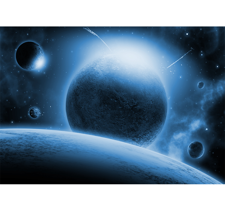 Celestial planetary scene space wall mural - TenStickers