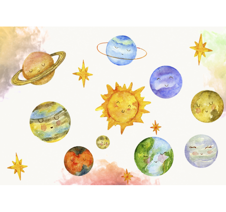 Fantasy wall mural playful celestial bodies - TenStickers