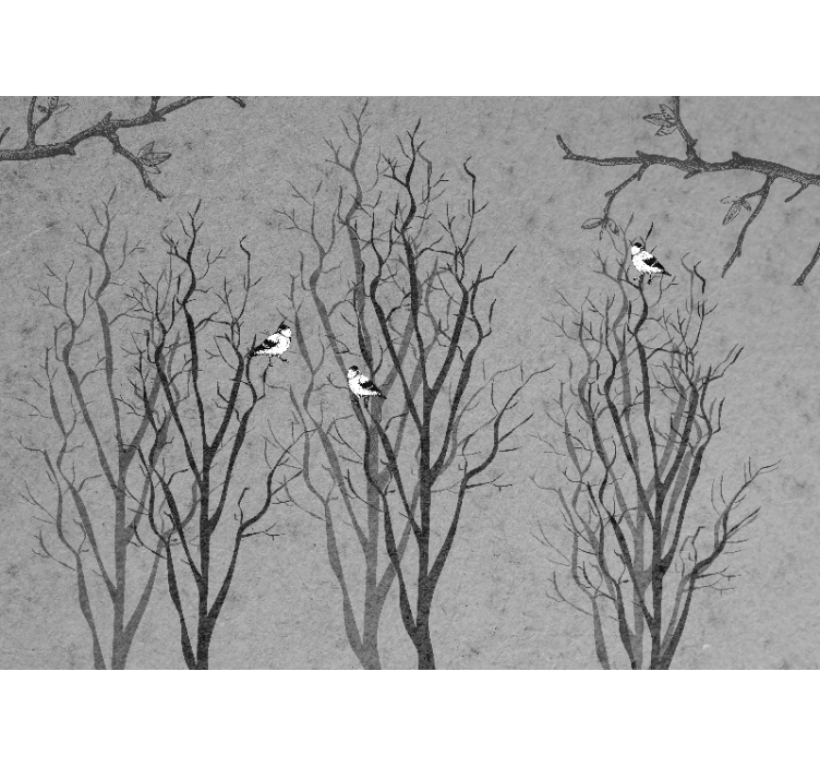 Tree wall mural twigs with birds design - TenStickers