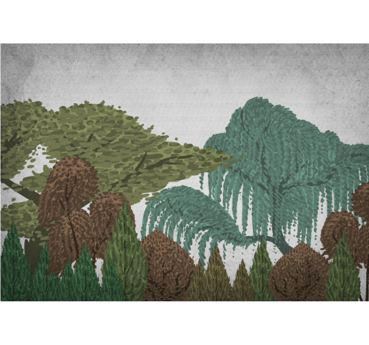 Vintage forest view Forest Wall Mural - TenStickers