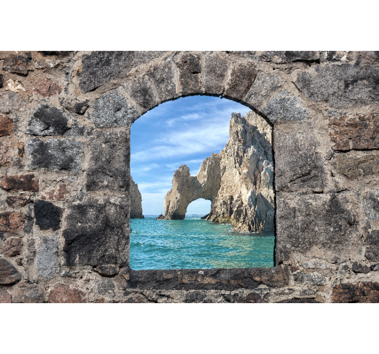 Rocky Arch View ocean wall mural - TenStickers