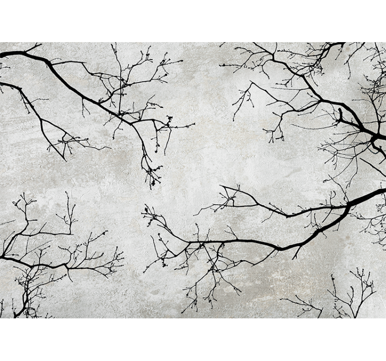 Branch Silhouette Design nature wall mural - TenStickers