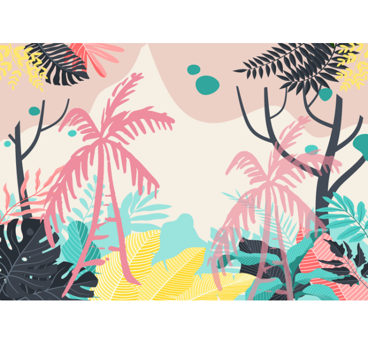 "Boho" Palm trees tree mural - TenStickers