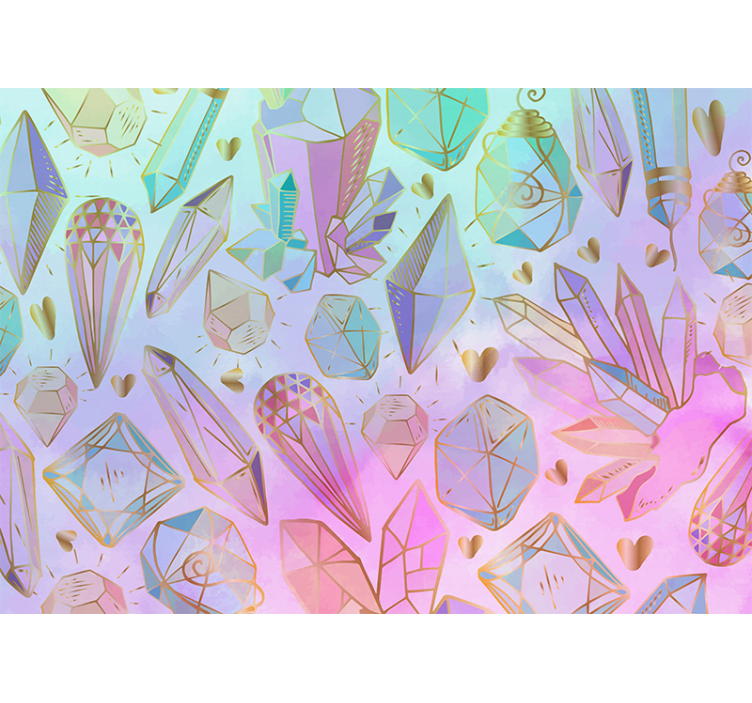 Art wall mural geometric gemstones design - TenStickers