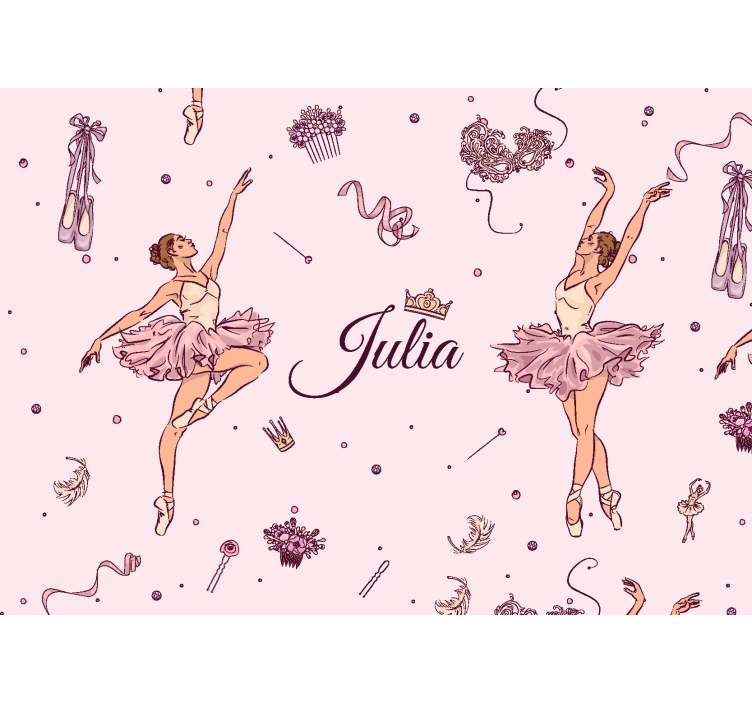 Ballet Dancer With Name Wall Mural For Teenager - TenStickers