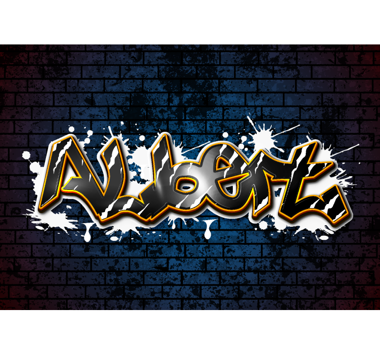 Brick Wall Custom Name Teenage Wall Mural - TenStickers