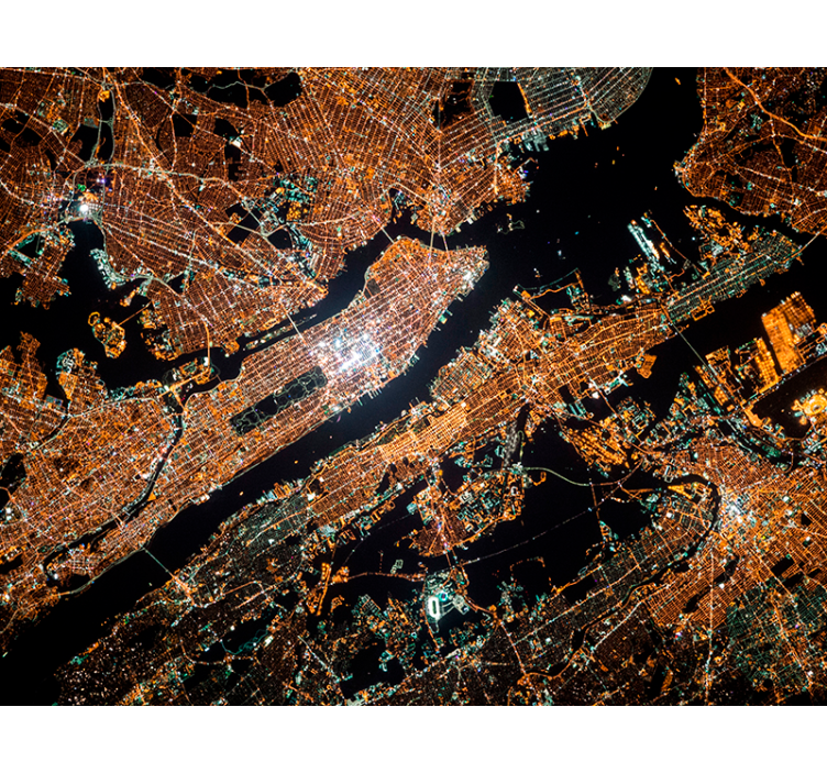 Urban Aerial Lights new york wall mural - TenStickers