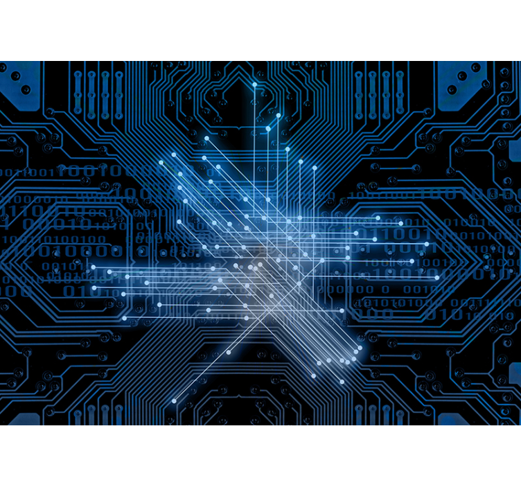 Circuitry Light Streams abstract wall mural - TenStickers