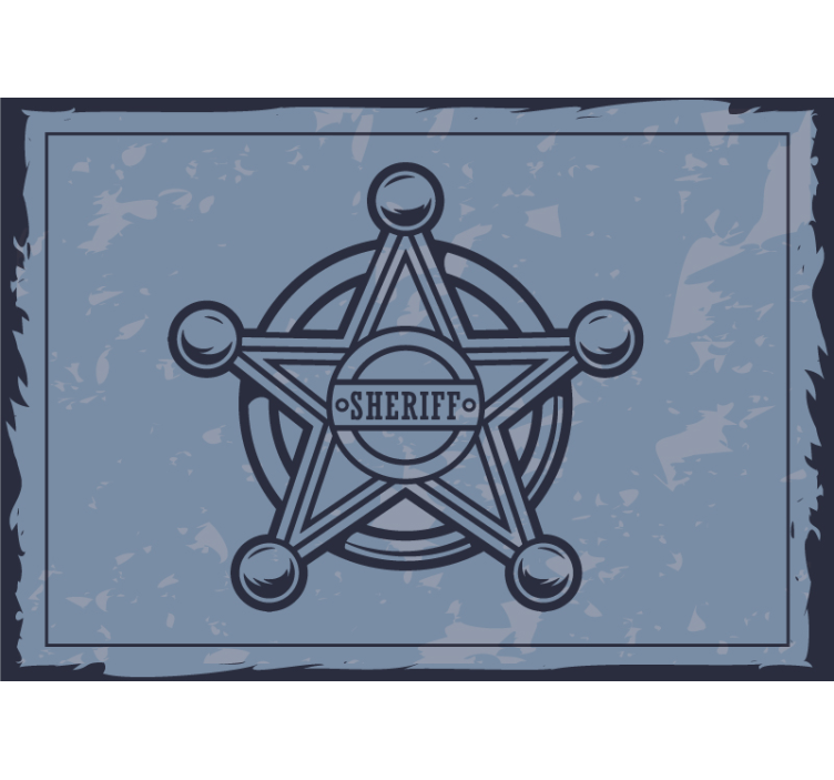 Wall mural people sheriff badge set - TenStickers
