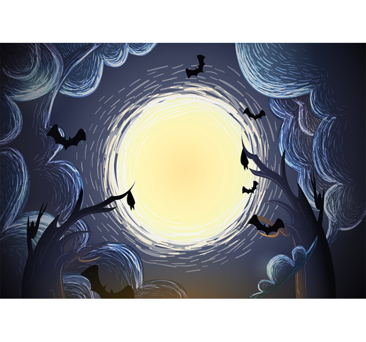 Elegant Halloween bats wall mural - TenStickers
