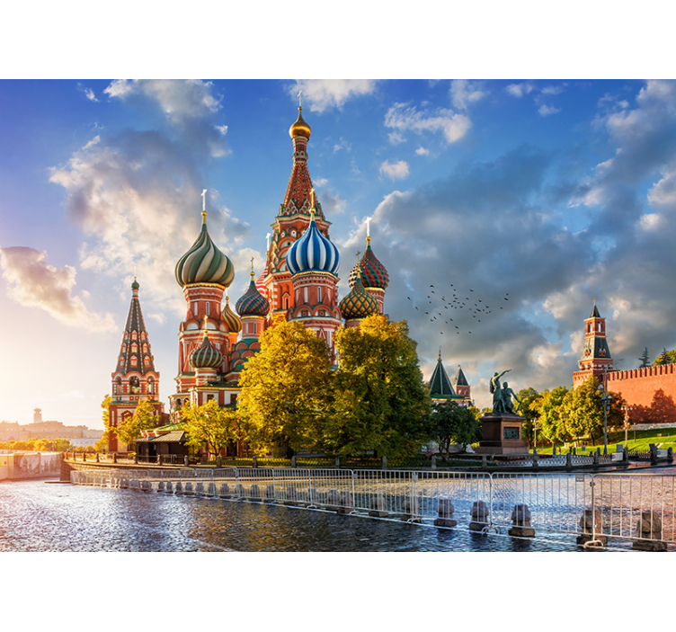 City wall mural saint basil's basilica - TenStickers