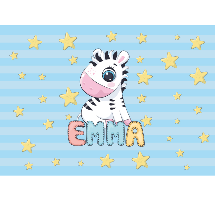 Childrens wall mural zebra and stars - TenStickers