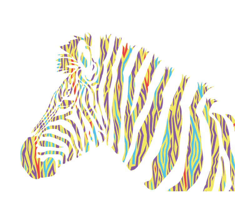 Vibrant Zebra Stripes animal wall mural - TenStickers