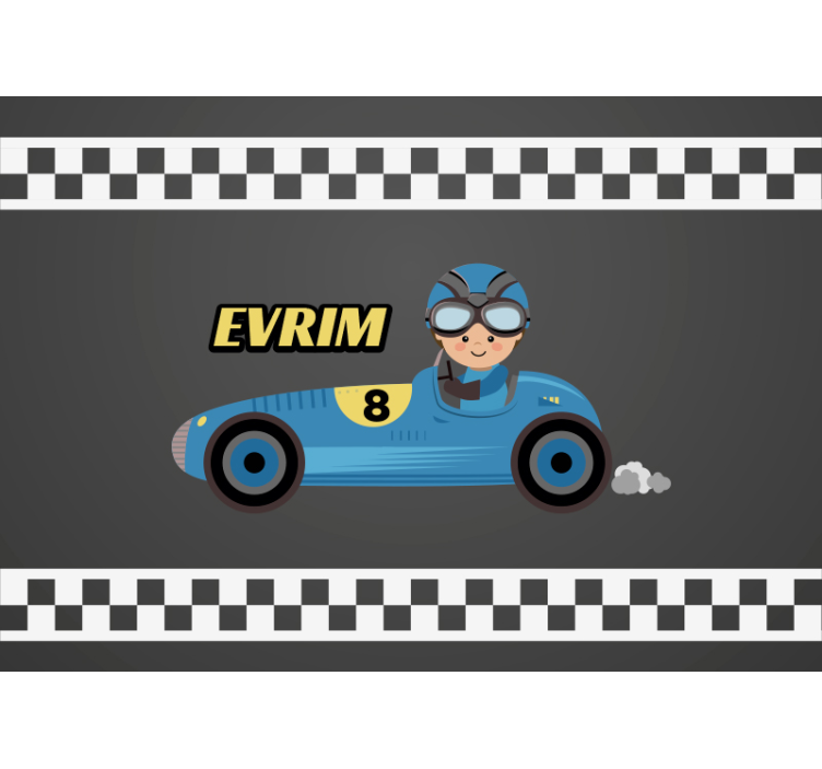 Cartoon Racing Car vehicle wall mural - TenStickers