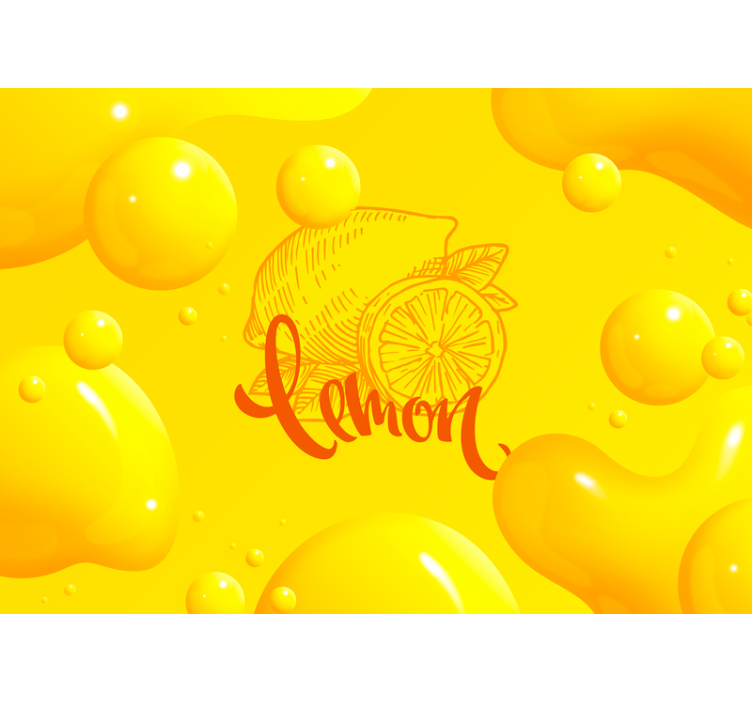 Phrase wall mural lemon fruit design - TenStickers