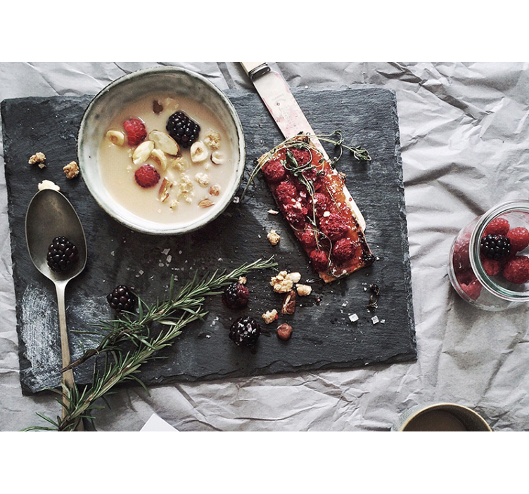 Flower wall mural fresh berry delight - TenStickers