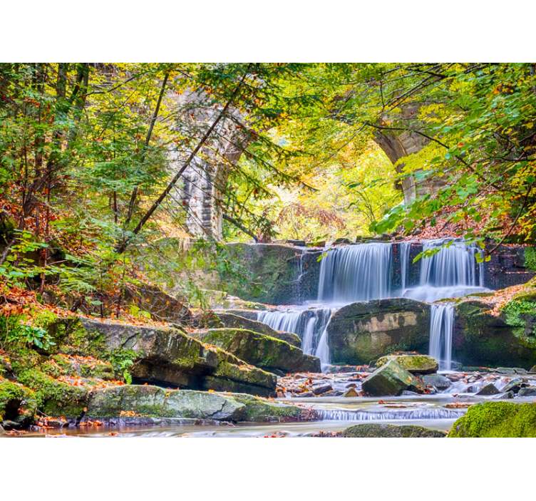 Waterfall wall mural serene waterfall cascades - TenStickers