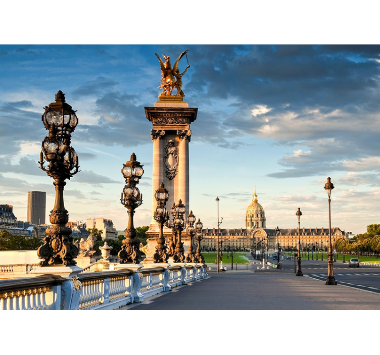 City wall mural alexander iii bridge design - TenStickers
