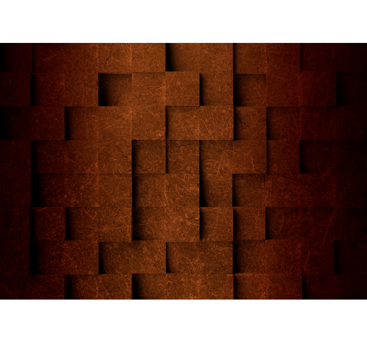 Brown geometric mozaic 3D Wall Mural - TenStickers