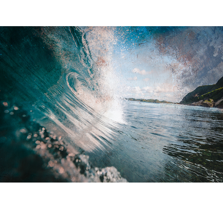 Energetic Sea Surge ocean wall mural - TenStickers