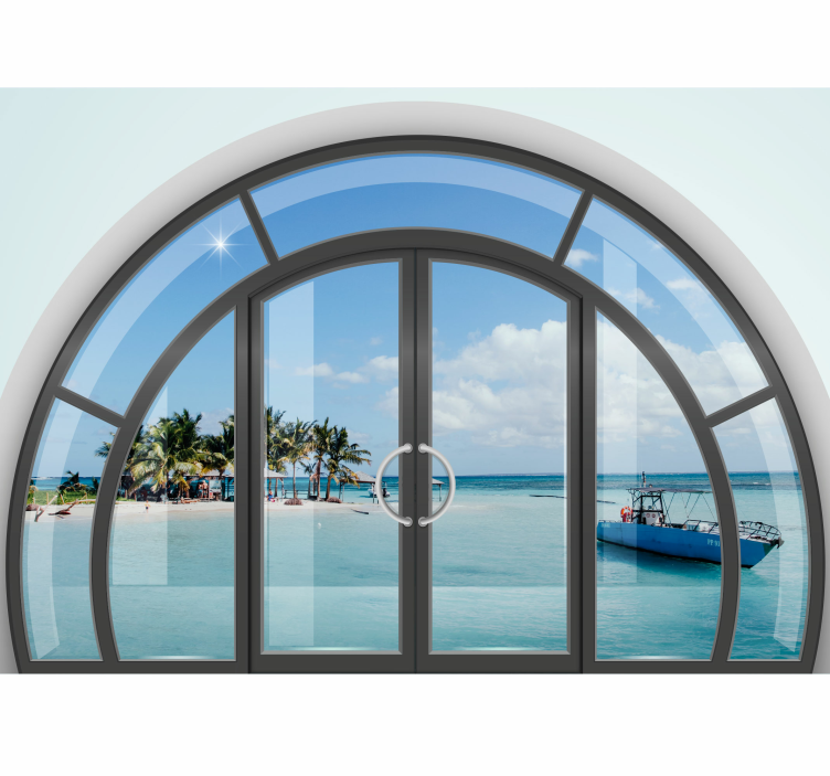 Tropical ocean view ocean wall mural - TenStickers