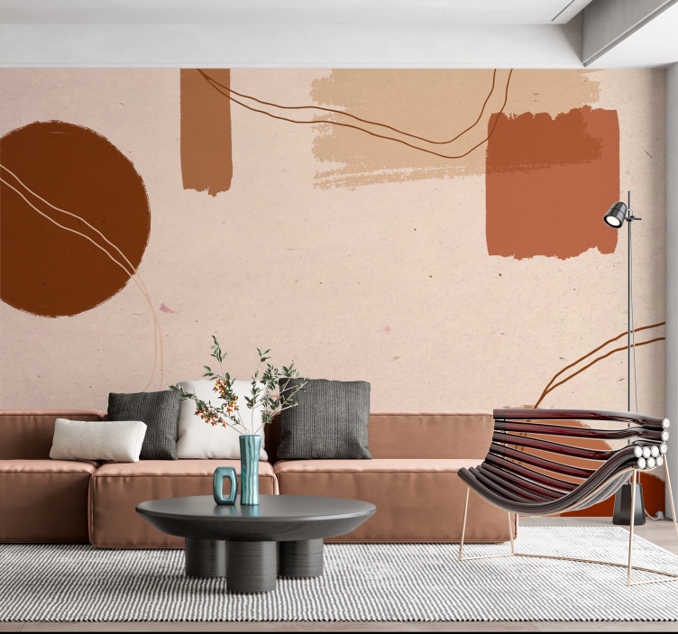 Abstract design terracotta wall mural - TenStickers