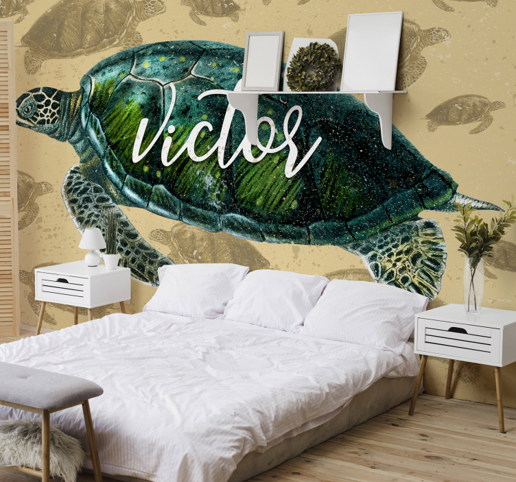 Animal wall mural sea turtle journey - TenStickers