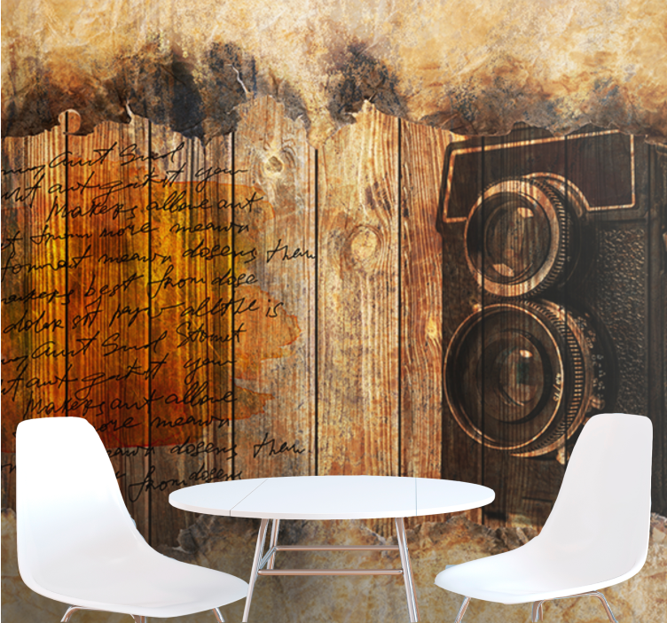 Art wall mural vintage camera style - TenStickers