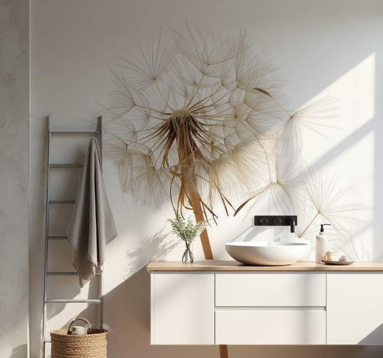 Big dandelion bathroom wall mural - TenStickers