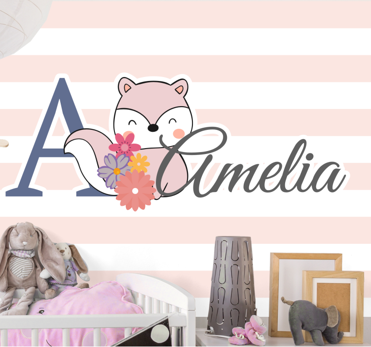 Childrens wall mural adorable fox design - TenStickers