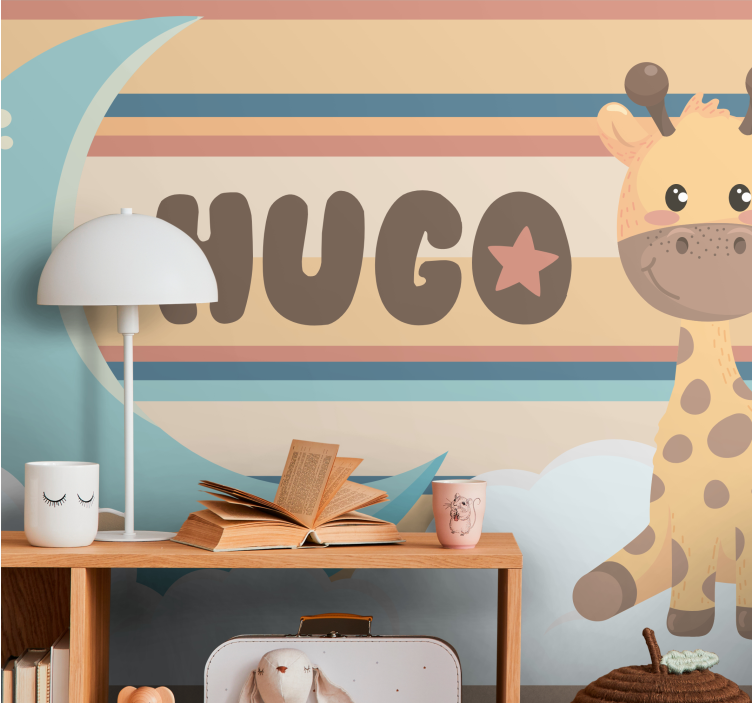 Childrens wall mural with cute giraffe design - TenStickers