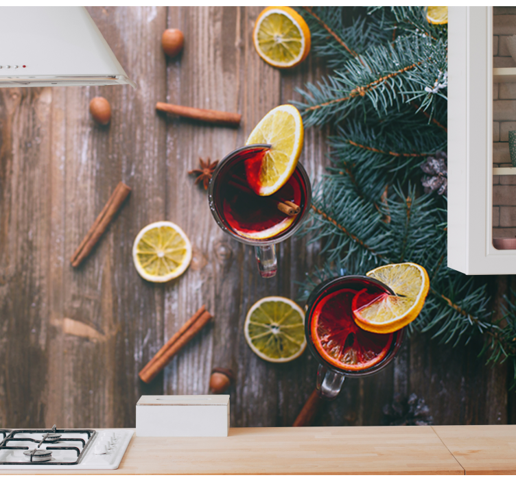 Christmas wall mural mulled wine display - TenStickers