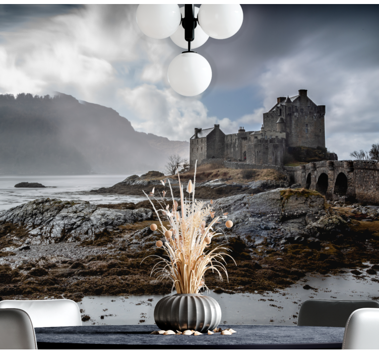 City wall mural scottish castle landscape art - TenStickers