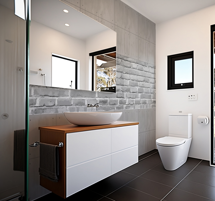 Concrete brick panel wall mural - TenStickers