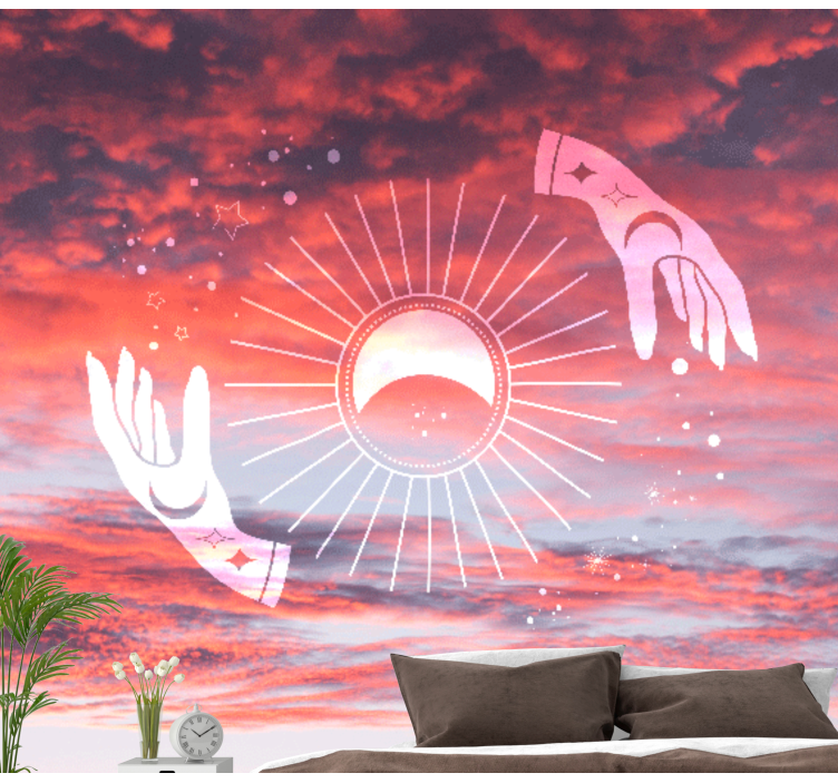 Cosmic embrace phrase wall mural - TenStickers