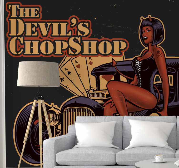 Devil's Chop Shop vintage wall mural - TenStickers