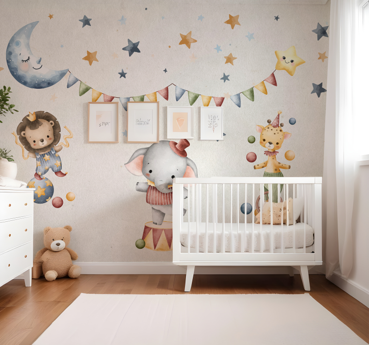 Dreamy circus nursery wall mural - TenStickers