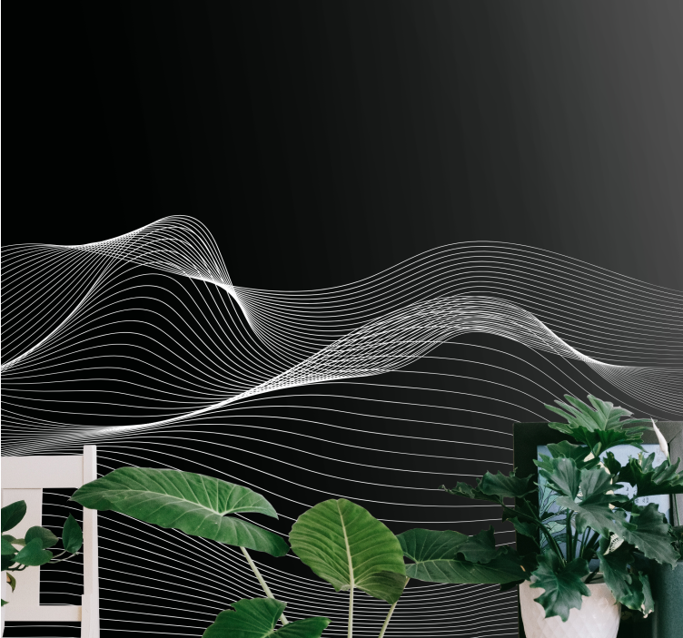 Elegant flowing lines modern wall mural - TenStickers