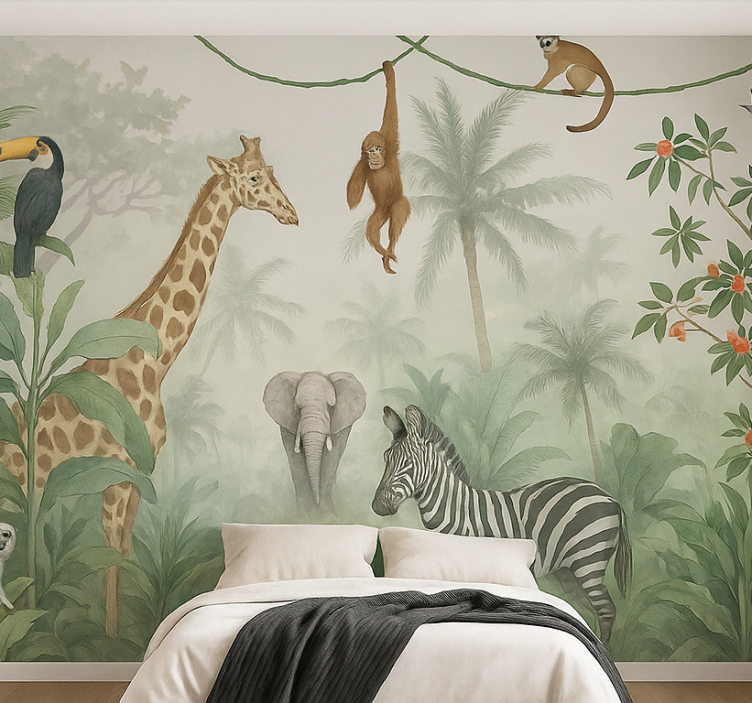 Elegant safari animals teenager wall mural - TenStickers