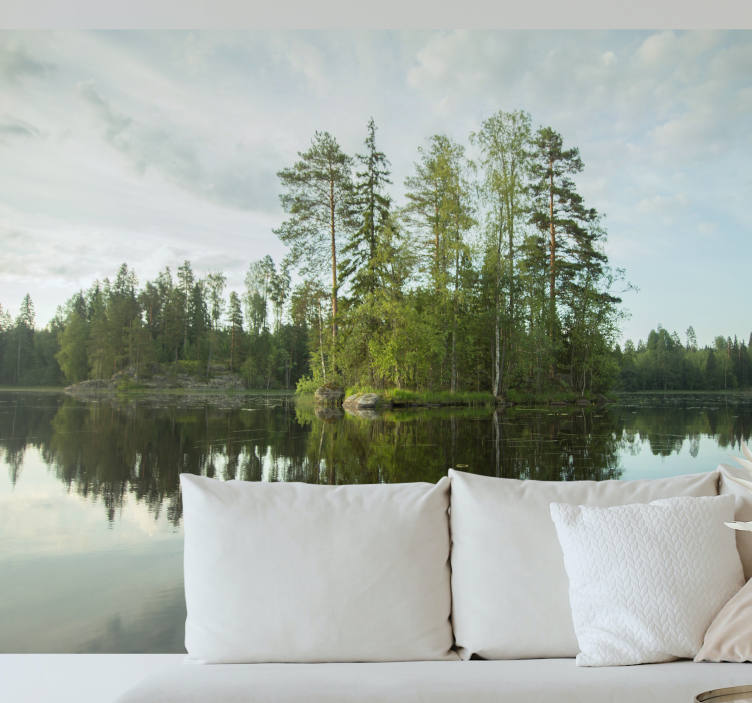Finnish island lake lake wall mural - TenStickers