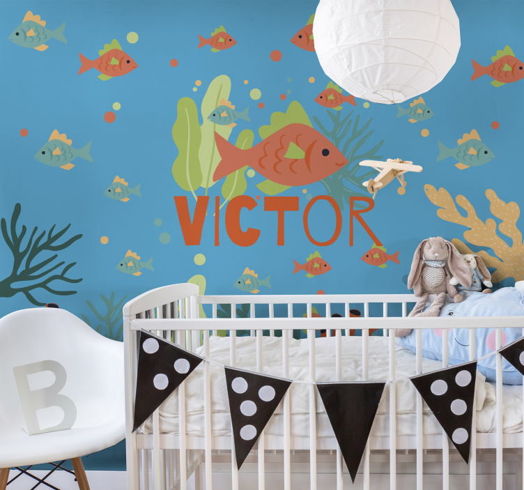 Fishy Ocean Adventure nursery wall mural - TenStickers