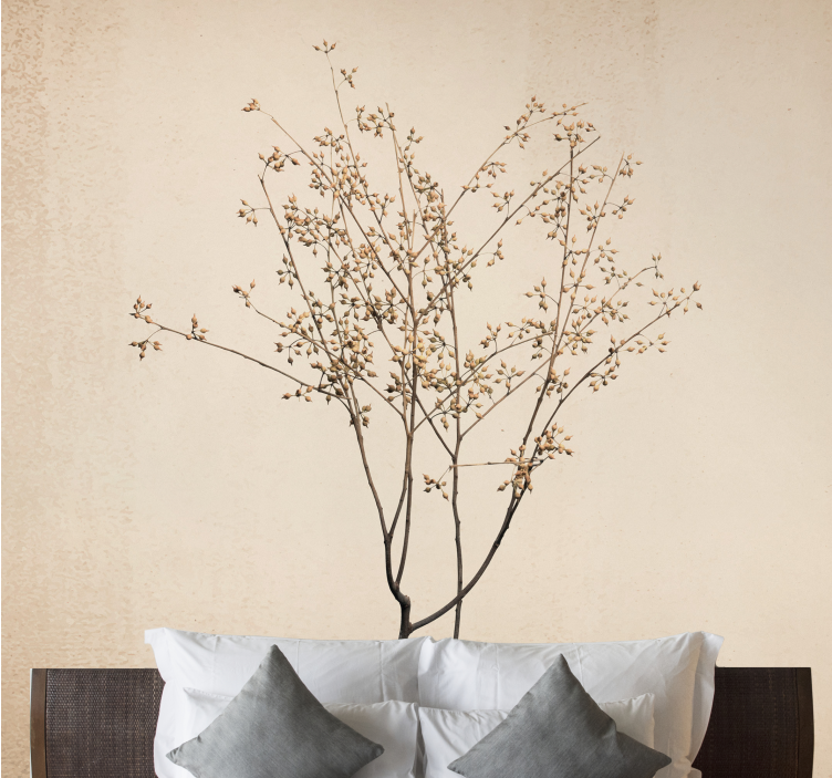 Flower wall mural delicate floral branch - TenStickers