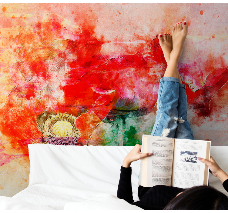 Flower wall mural lively botanical design - TenStickers