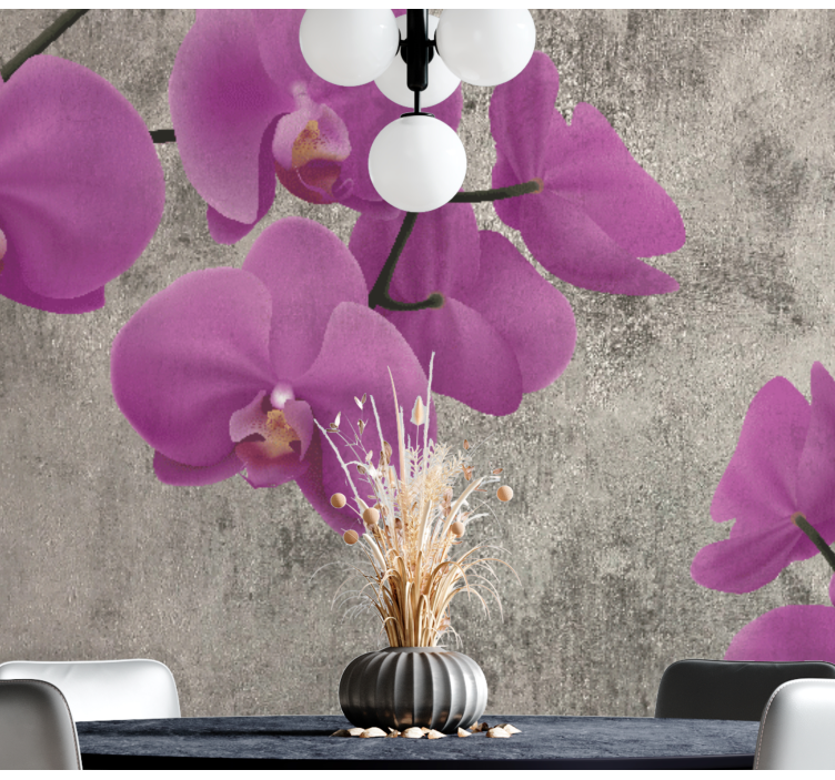 Flower wall mural rose orchid blooms - TenStickers