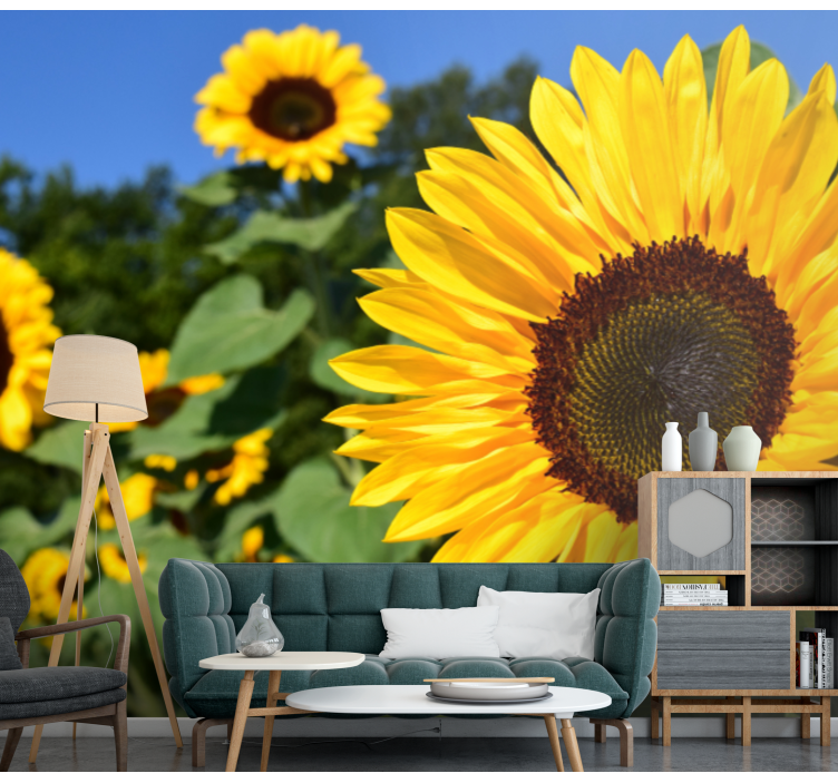 Flower wall mural sunflower elegance - TenStickers