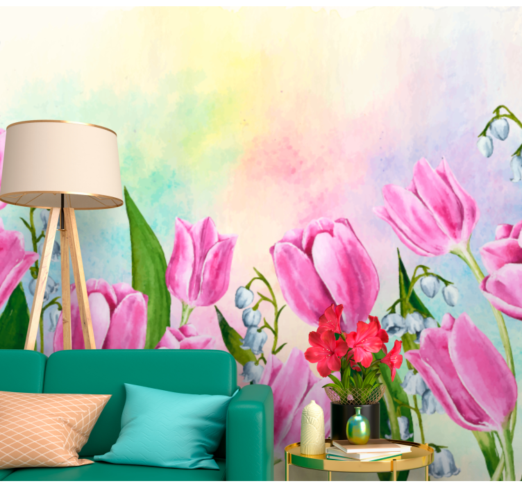 Flower wall mural tulip blossom - TenStickers