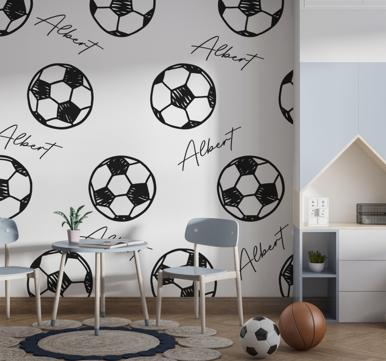 Football With Name Children's Wall Mural - TenStickers
