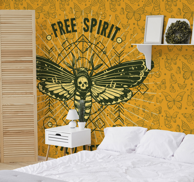 Free Spirit Moth modern wall mural - TenStickers